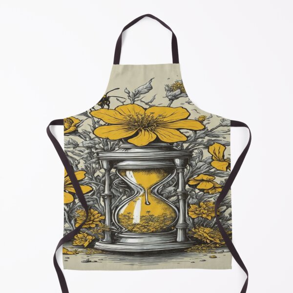 Item preview, Creative Design with Dwindling Numbers of Bees and Wilted Flowers Whose Extinction Is Imminent as By the Hourglass Counting Down to It designed and sold by GenArtHaven.