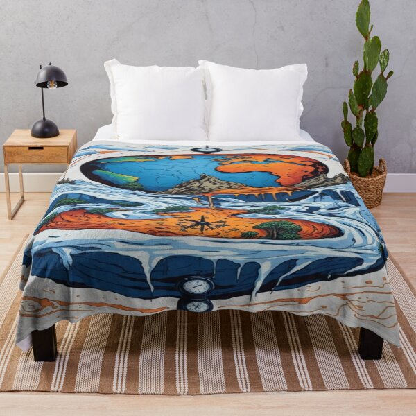 Item preview, Creative Design Featuring Earth and Melting Glaciers, Exacerbated by a Ticking Clock and Heat Waves designed and sold by GenArtHaven.