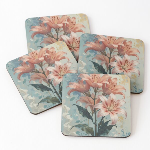 Item preview, Lilies Serene Compositions Floral Art Botanical Illustration designed and sold by ART ATTACK ZONE.