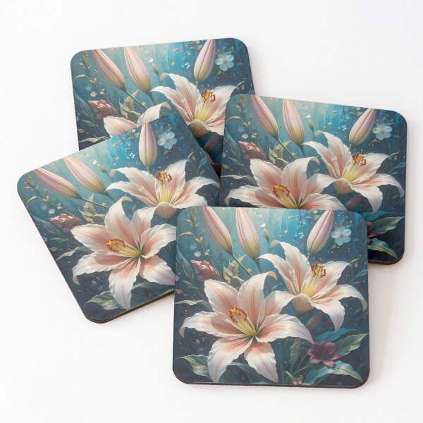 Item preview, Nature Lilies Serene Compositions Floral Art Botanical Illustration designed and sold by ART ATTACK ZONE.