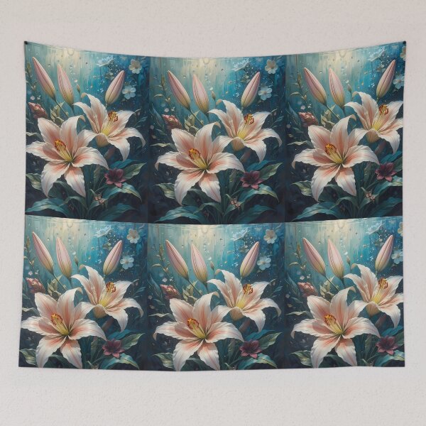 Item preview, Nature Lilies Serene Compositions Floral Art Botanical Illustration designed and sold by ART ATTACK ZONE.