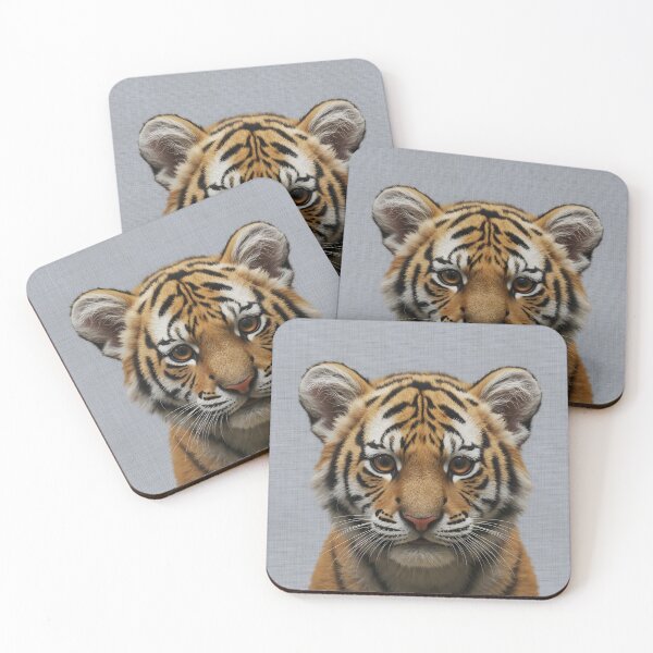 Item preview, Baby Tiger Face on Grasscloth Fabric – Cute Jungle Cub designed and sold by svarupa.