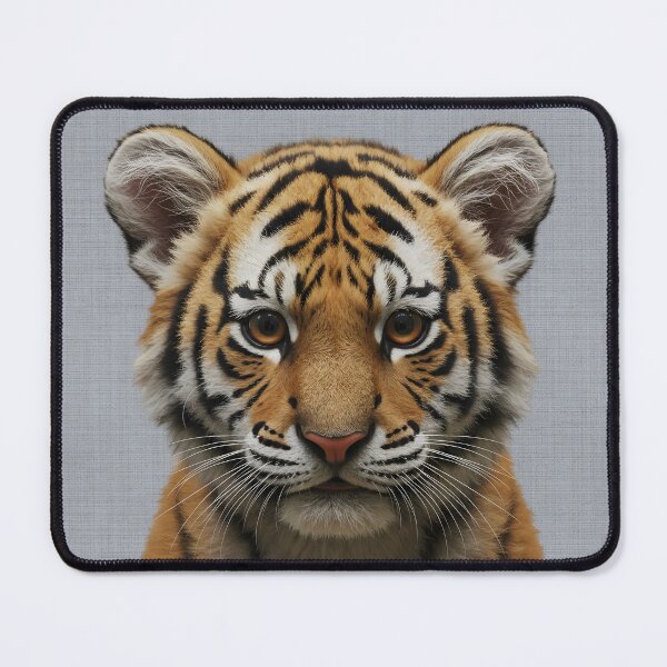 Item preview, Baby Tiger Face on Grasscloth Fabric – Cute Jungle Cub designed and sold by svarupa.