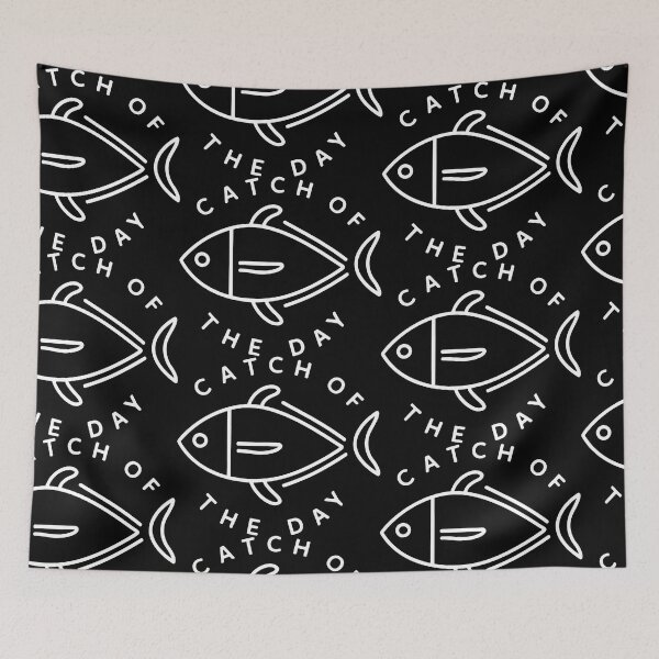 Item preview, Catch Of The Day Elegant White Minimalist Fish Lines designed and sold by SplashTastic.