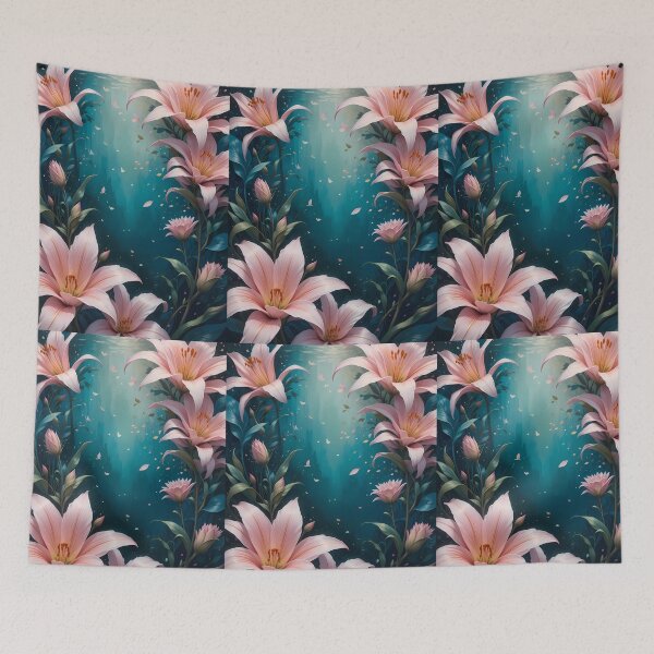 Item preview, Lilies Effect Serene Compositions Floral Art Botanical Illustration designed and sold by ART ATTACK ZONE.