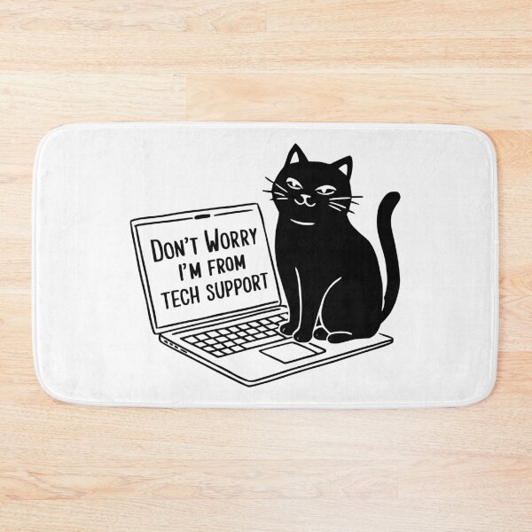 Item preview, Cat on laptop - Don't Worry I'm From Tech Support designed and sold by Traveldrawings.