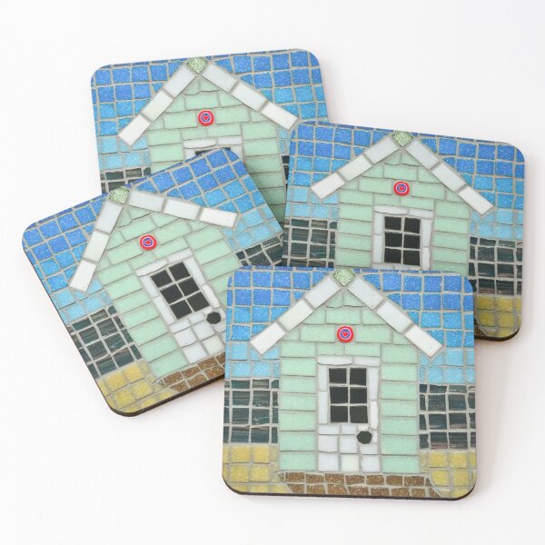 Item preview, Green Mosaic Beach Hut designed and sold by joannaydesigns.