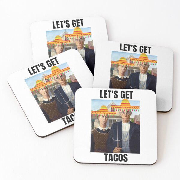 Item preview, Cinco de Mayo American Gothic Let's Get Tacos Funny Mexican Tex-Mex Food Mexico Art Humor Latino Original Design Farm Classic Birthday Gift designed and sold by DogLover332.