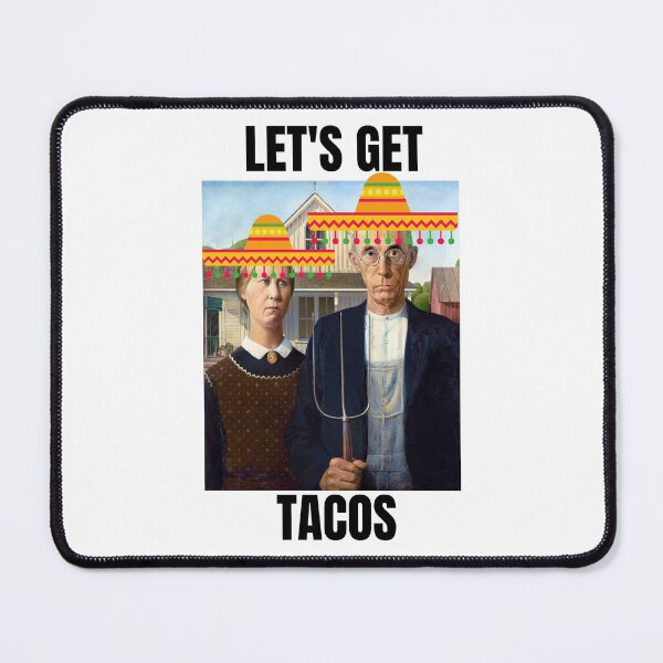Item preview, Cinco de Mayo American Gothic Let's Get Tacos Funny Mexican Tex-Mex Food Mexico Art Humor Latino Original Design Farm Classic Birthday Gift designed and sold by DogLover332.