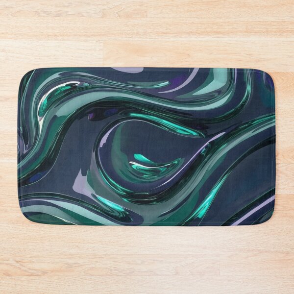 Item preview, Glossy Liquid Flow in Emerald and Indigo designed and sold by Harmonic_Layers.