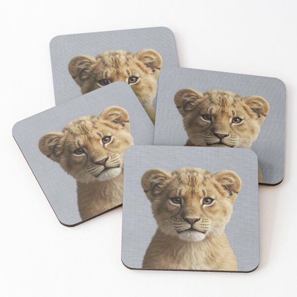 Item preview, Baby Lion on Grasscloth Fabric – Cute Jungle Cub designed and sold by svarupa.