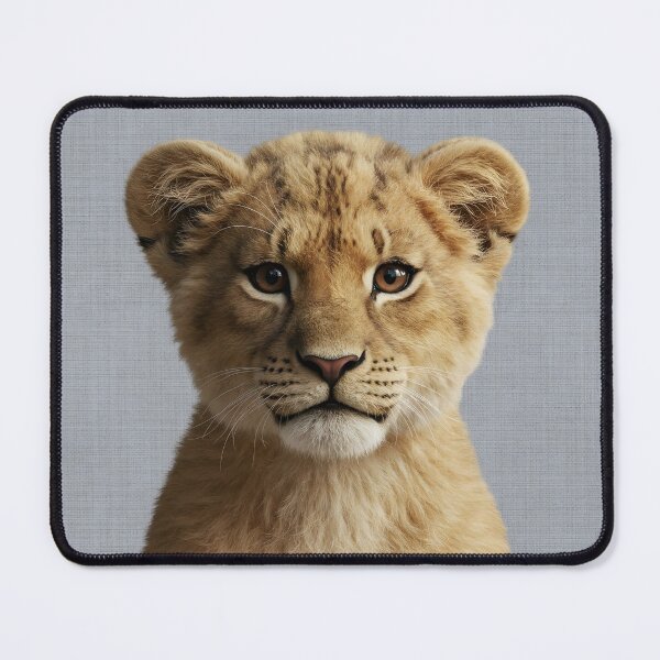 Item preview, Baby Lion on Grasscloth Fabric – Cute Jungle Cub designed and sold by svarupa.