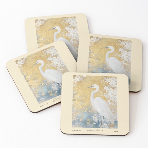 Item preview, Gustav Klimt Heron in Gold Flowers designed and sold by MidCenturyStore.