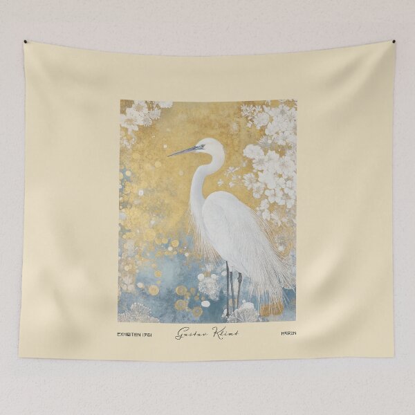 Item preview, Gustav Klimt Heron in Gold Flowers designed and sold by MidCenturyStore.