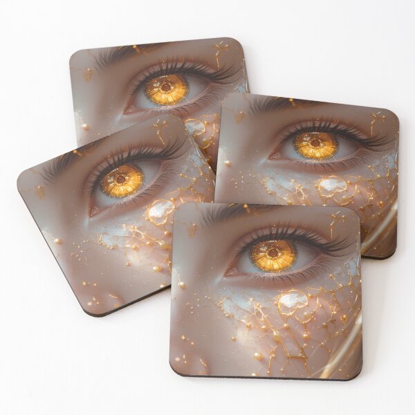 Item preview, Gold Eyes Aesthetics Fantasy Realms Girl Woman Art designed and sold by ART ATTACK ZONE.