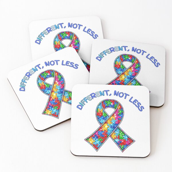 Item preview, Autism Awareness - Different, Not Less - Neurodiversity -April we wear Blue - Special Education Teacher - Inclusion - Colourful Puzzle Ribbon designed and sold by Ceevie Design.