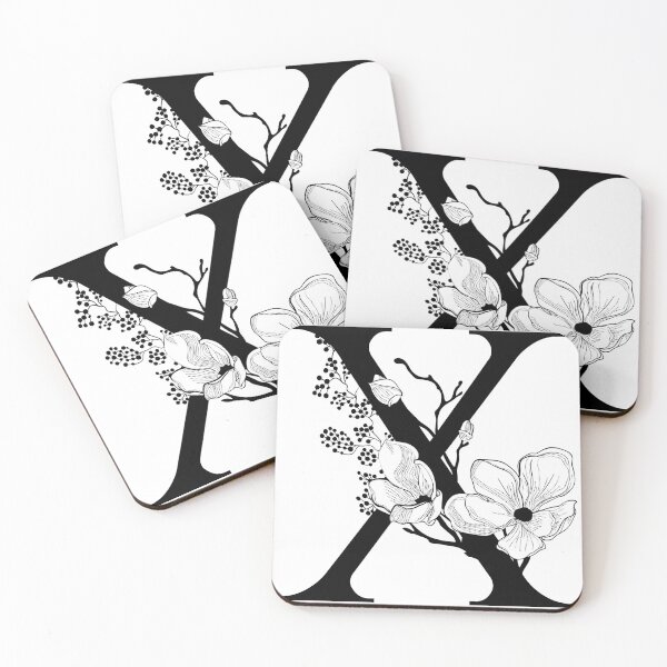 Item preview, Letter X Monogram - Floral Initial designed and sold by ZenNature.