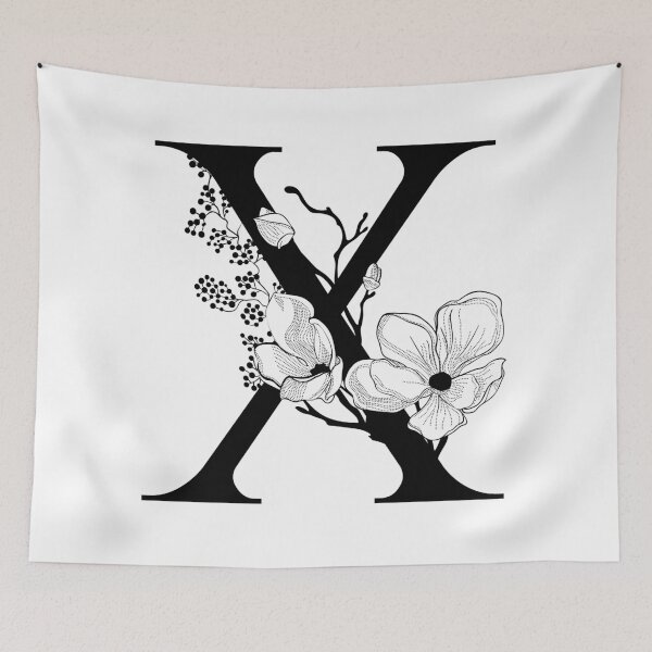 Item preview, Letter X Monogram - Floral Initial designed and sold by ZenNature.
