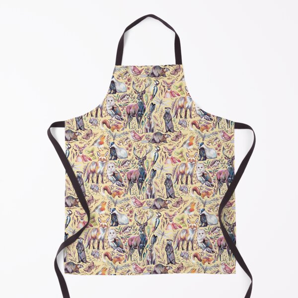 Item preview, woodland wildlife pattern - honey lemon colourway designed and sold by MeganRoseArt.
