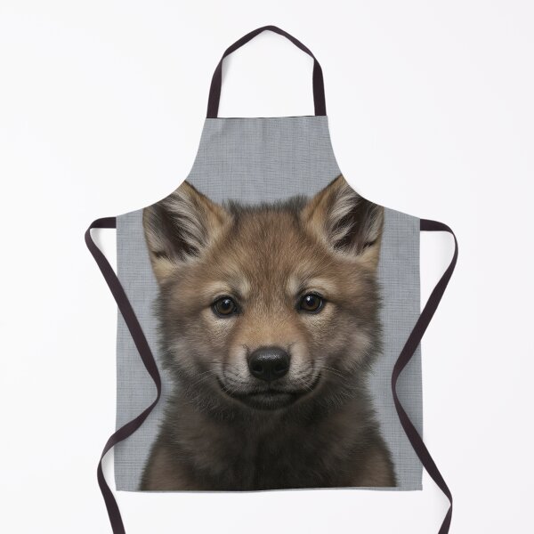 Item preview, Baby Wolf on Grasscloth Fabric – Cute Jungle Cub designed and sold by svarupa.