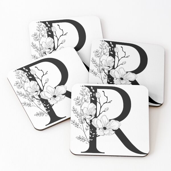 Artikelvorschau, Buchstabe R-Monogramm – Blumeninitiale entworfen und verkauft von ZenNature.
