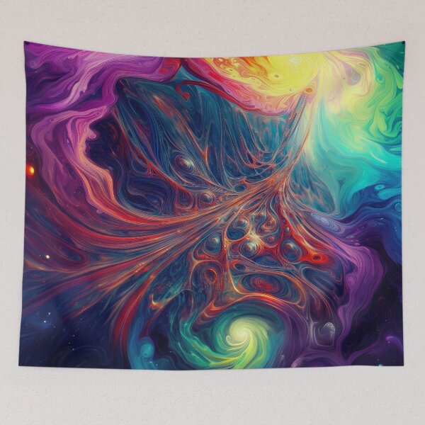 Item preview, Vibrant Psychedelic Dreamscape – Surreal Cosmic Wonderland designed and sold by TrippyFest.