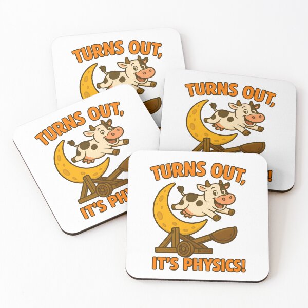 Item preview, Turns Out, It's Physics! - Funny Cow Over the Moon Joke designed and sold by TeeTimeTreasure.