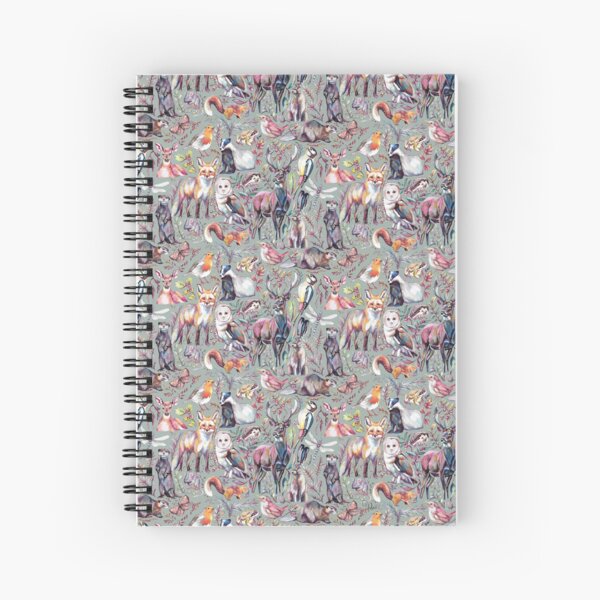 Item preview, Woodland wildlife pattern - moss green colour way designed and sold by MeganRoseArt.