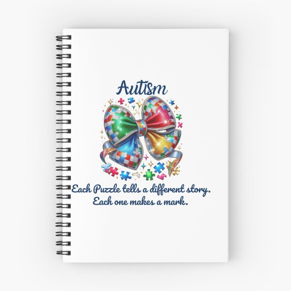 Item preview, Autism Awareness - Each Puzzle tells a different story, Each one makes a mark, Colourful Autism Puzzle Bow - Embrace Neurodiversity - Support Mental Health - ADHD - Special education designed and sold by Ceevie Design.