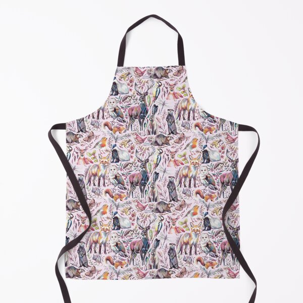 Item preview, Woodland wildlife pattern - pastel pink colour way designed and sold by MeganRoseArt.