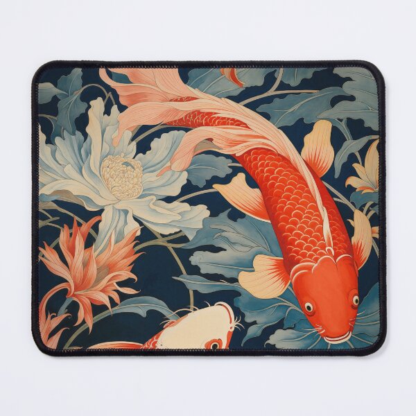 Item preview, William Morris Koi Fish Botanical designed and sold by MidCenturyStore.