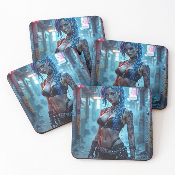 Item preview, Neon Punk Jinx – Hyper-Realistic Arcane Fan Art designed and sold by Neo-Studio.