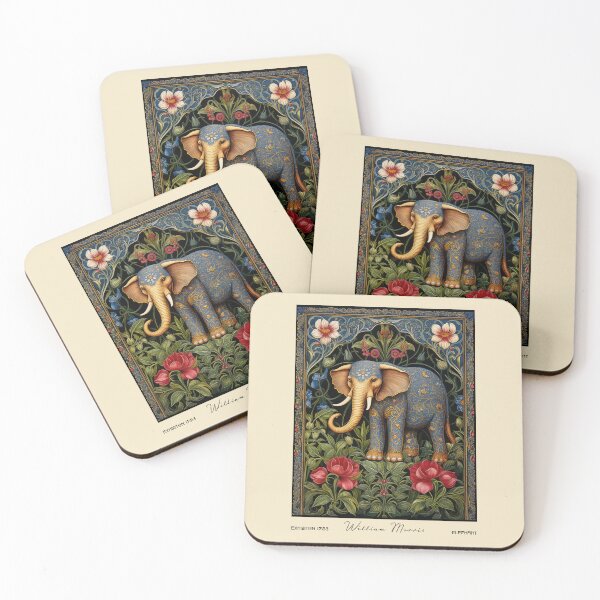 Item preview, William Morris Elephant Floral Botanical designed and sold by MidCenturyStore.