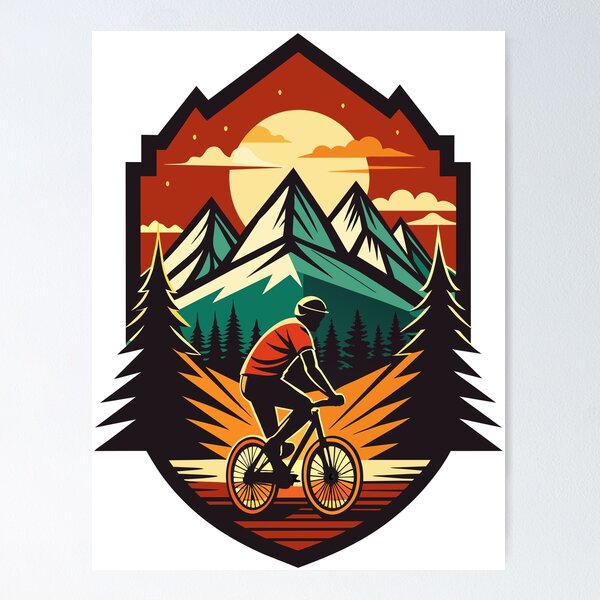 Item preview, Mountain Biking Adventure - Vintage Sunset Style designed and sold by travelesque.