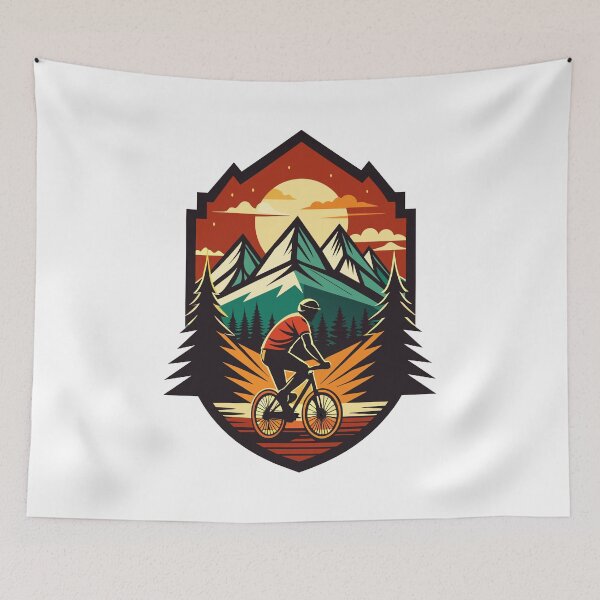 Item preview, Mountain Biking Adventure - Vintage Sunset Style designed and sold by travelesque.