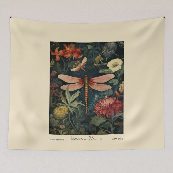 Item preview, William Morris Dragonfly and Garden Flowers designed and sold by MidCenturyStore.