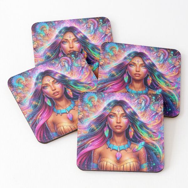 Item preview, Pocahontas Rainbow – Psychedelic Tribal Dream designed and sold by Neo-Studio.