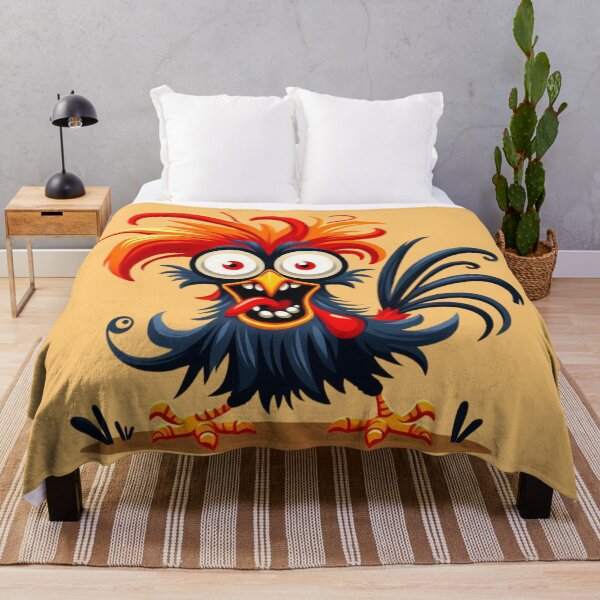 Item preview, Crazy Cartoon Rooster – Funny Wild Chicken Art for Animal Lovers designed and sold by gkhanco.