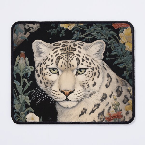 Item preview, William Morris Snow Leopard in Flowers designed and sold by MidCenturyStore.