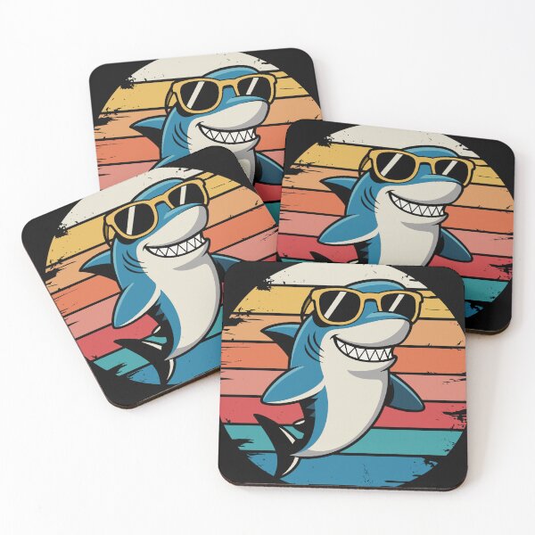 Item preview, Cool shark - retro vibes with bite and sunglasses designed and sold by beDiceDesigns.