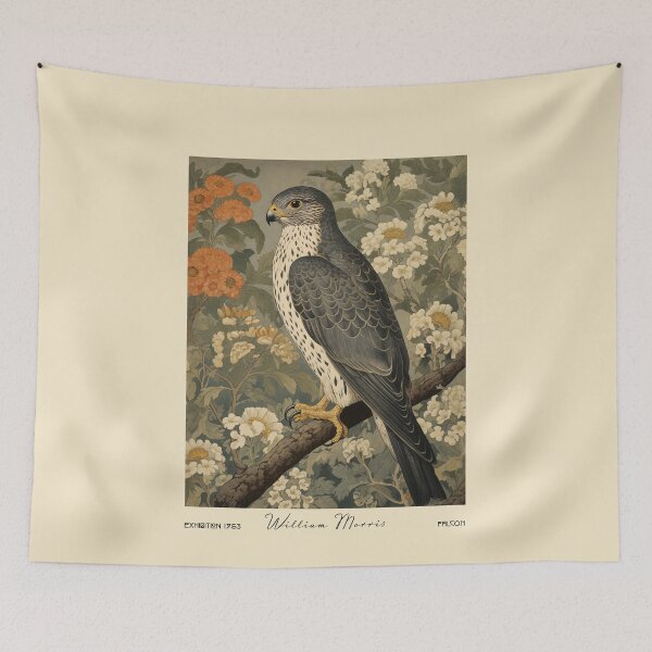 Item preview, William Morris Falcon on Floral Forest designed and sold by MidCenturyStore.