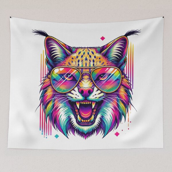 Item preview, Psychedelic Lynx| Colourfull Cool Wild çCat Design designed and sold by Shamrocx.