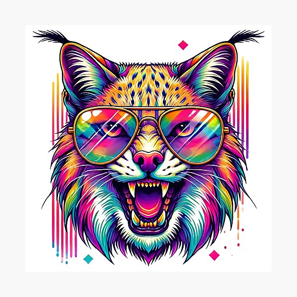 Item preview, Psychedelic Lynx| Colourfull Cool Wild çCat Design designed and sold by Shamrocx.