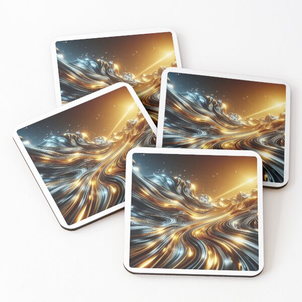Item preview, AI-Designed Abstract Gold & Silver Liquid Effect – Luxurious & Dynamic Artwork for Clothing, Accessories & Modern Fashion designed and sold by knalpot-design.