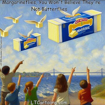Artwork thumbnail, Butterflies Vs Margarineflies by Rick London Gifts
