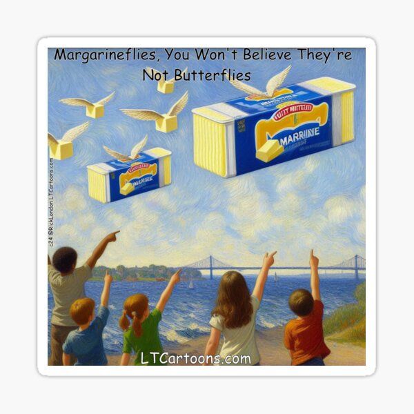 Butterflies Vs Margarineflies Sticker