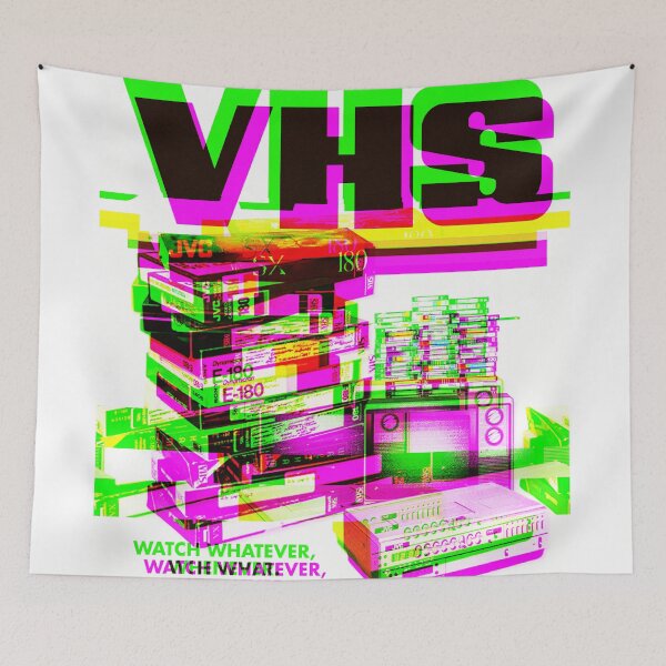 Item preview, Retro VHS Glitch Aesthetic – Vintage 80s & 90s Purple Green designed and sold by We-Open-Minds.
