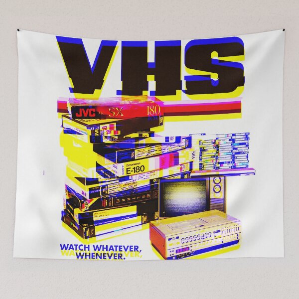 Item preview, Retro VHS Glitch Aesthetic – Vintage 80s & 90s Yellow Blue designed and sold by We-Open-Minds.