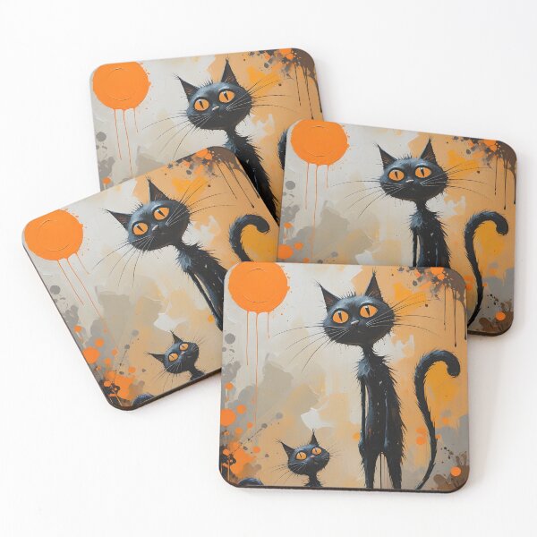 Item preview, Abstract black cats designed and sold by disturbedrod.