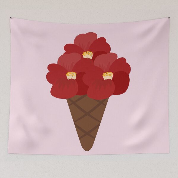 Item preview, Ilustración de diseño plano con helado en Flowers designed and sold by AlginaPugachova.